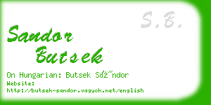 sandor butsek business card